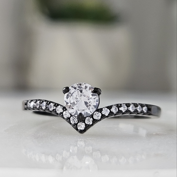 Black Gold ring, size 10, 925 Sterling Silver - Picture 3 of 8